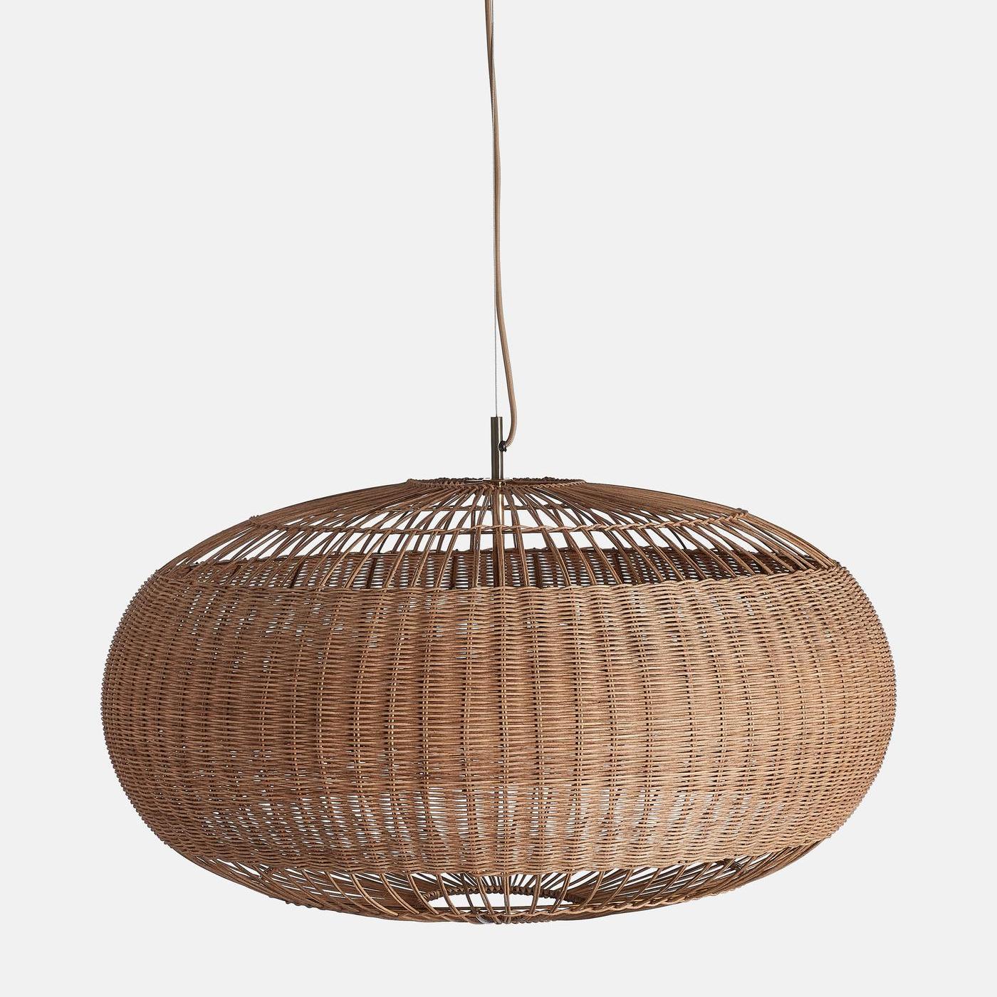 Natural Wabi Sabi Rattan Hanging Lamp | Coastal Rattan Pendant